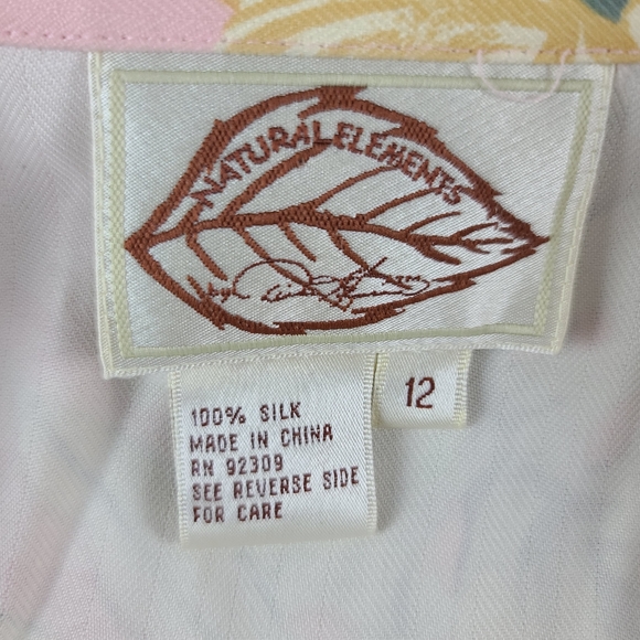 Vintage Natural Elements Wmn's Size 12 100% Silk Hawaiian Print Shacket *No Belt - Picture 2 of 11